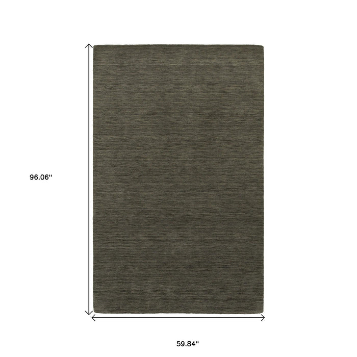5' X 8' Wool Hand Tufted Area Rug - Charcoal