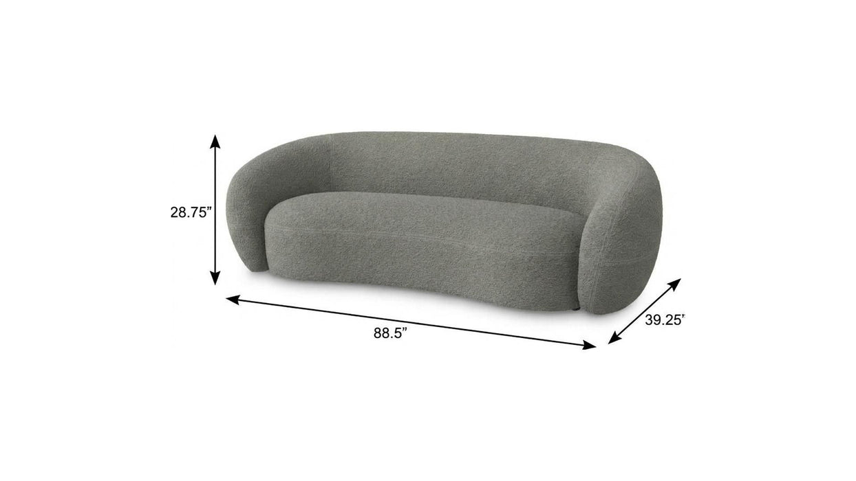 89" Fabric Sofa With Walnut Legs - Gray
