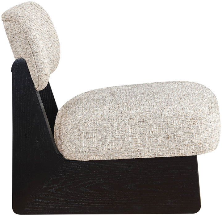 Vetra - Linen Textured Fabric Upholstered Accent Chair With Black Base