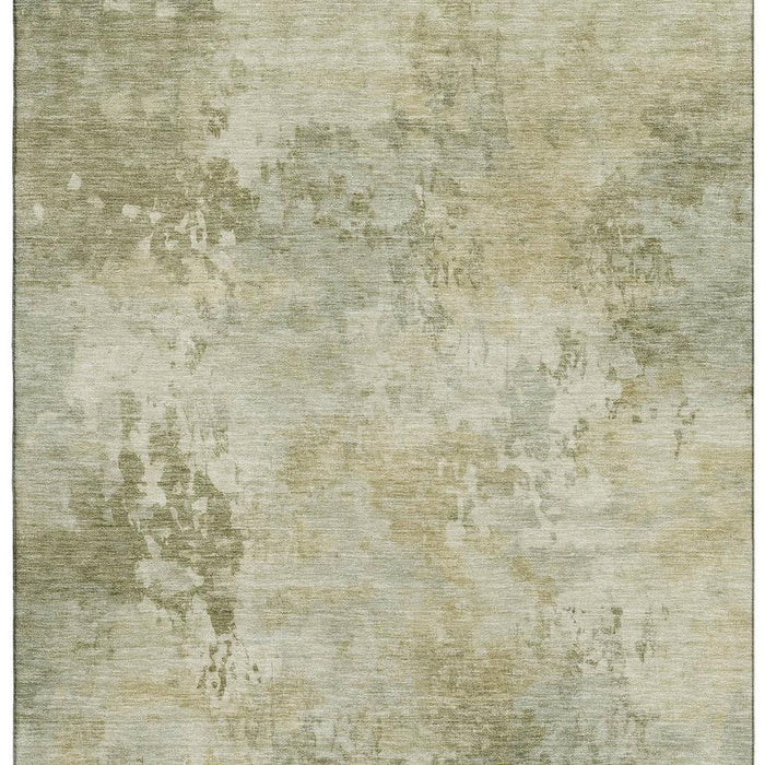10' X 14' Abstract Washable Area Rug With UV Protection (717152) - Sage / Beige
