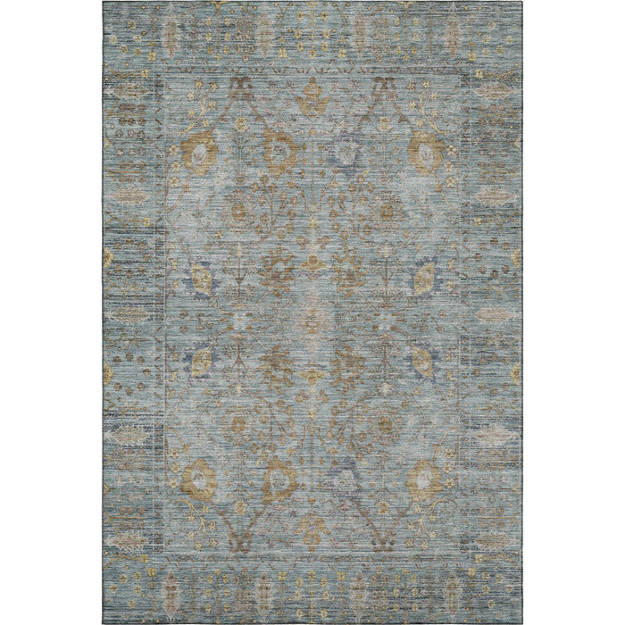 10' X 14' Oriental Washable Area Rug With UV Protection (684448) - Teal / Brown