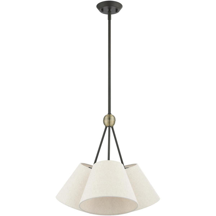 21" Three-Light Dimmable Chandelier With Shades - Bronze