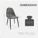 Set of four Giga modern accent dining chairs with upholstered seats and metal legs, ideal for stylish dining spaces.