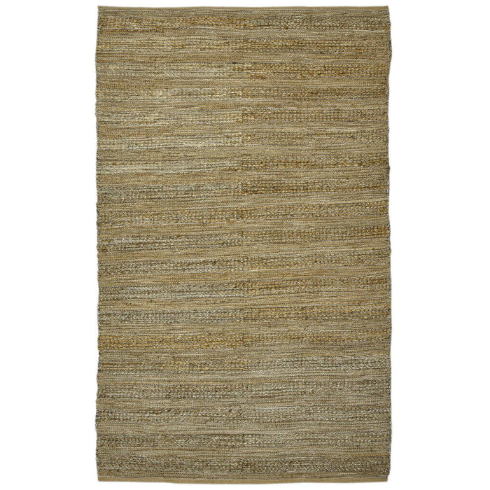 8' X 10' Jute Striped Flatweave Handmade Area Rug - Brown And Beige