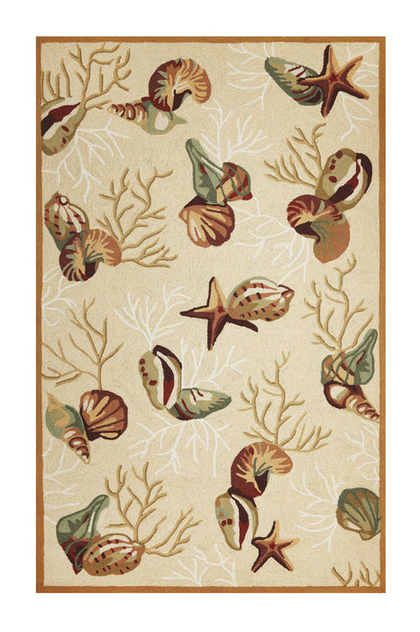 7' x 9' Polyester Area Rug - Beige
