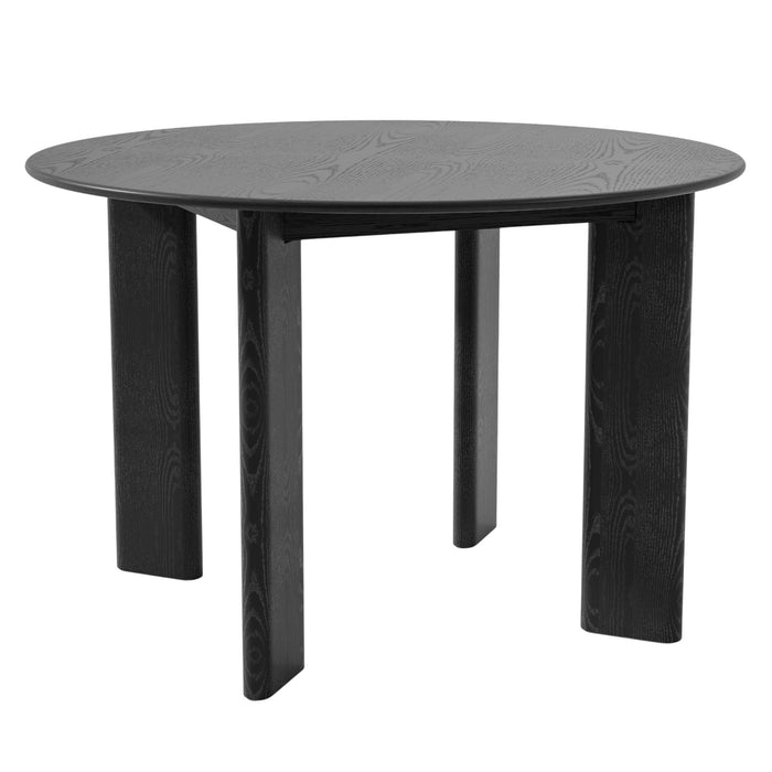 45" Solid Wood Round Top Dining Table - Black