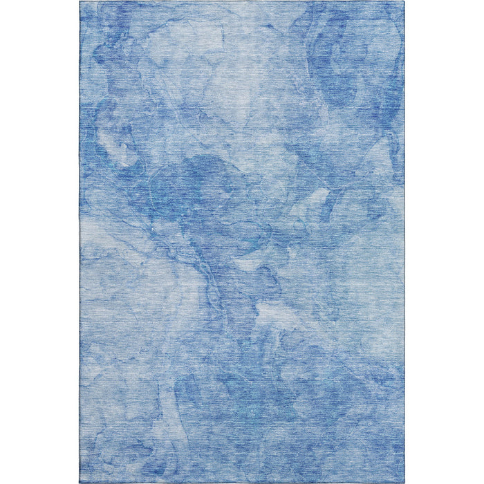 10' X 14' Abstract Washable Area Rug With UV Protection (656286) - Blue / Ivory