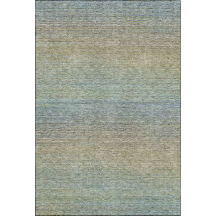 10' X 14' Striped Washable Area Rug With UV Protection (692775) - Blue / Beige / Taupe