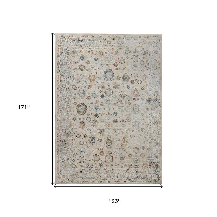 10' X 14' Floral Medallion Area Rug - Ivory
