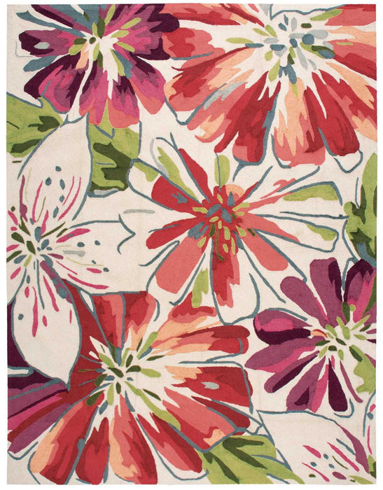 8' X 11' Floral Hand Carved Handmade Area Rug - Ivory