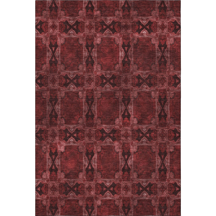 8' X 10' Floral Medallion Washable Area Rug With UV Protection (649466) - Burgundy / Red / Gray