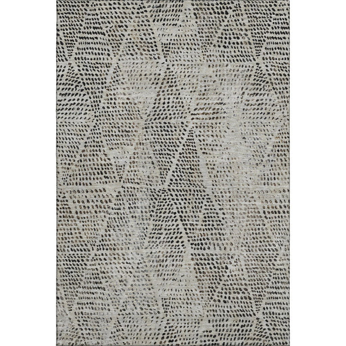 9' X 12' Diamond Washable Area Rug With UV Protection (650577) - Gray / Black
