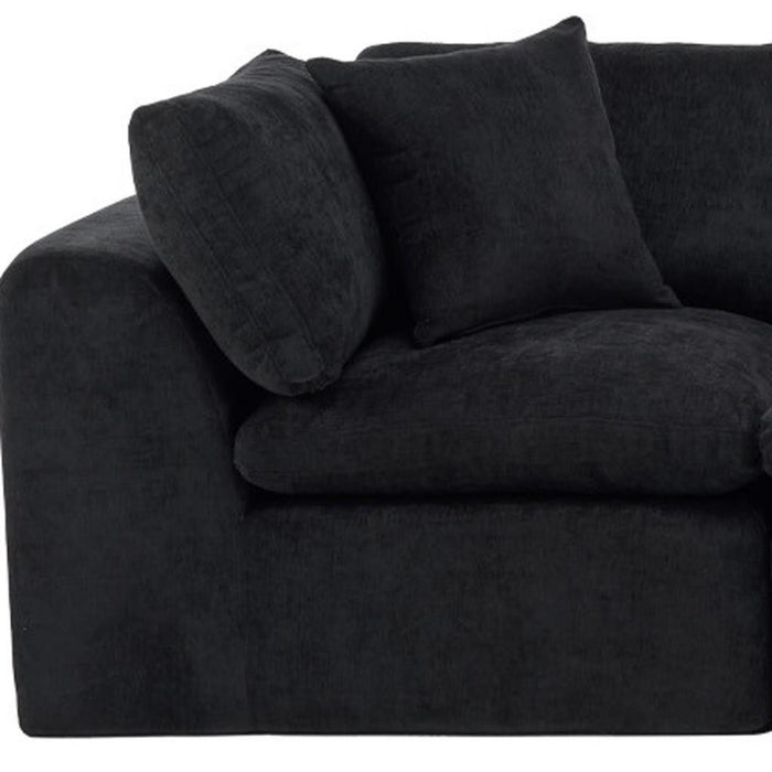 Chenille Modular Sofa Chaise With Toss Pillows (725201) - Black