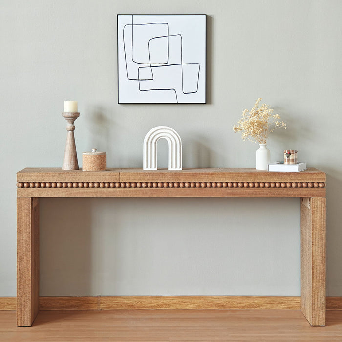 Modern Rustic Wood Table, Rectangular Living Room Center Table With Floating Top Design