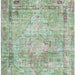 HomeRoots 10' x 14' washable Oriental area rug featuring artichoke green, lavender, and teal colors with UV protection.