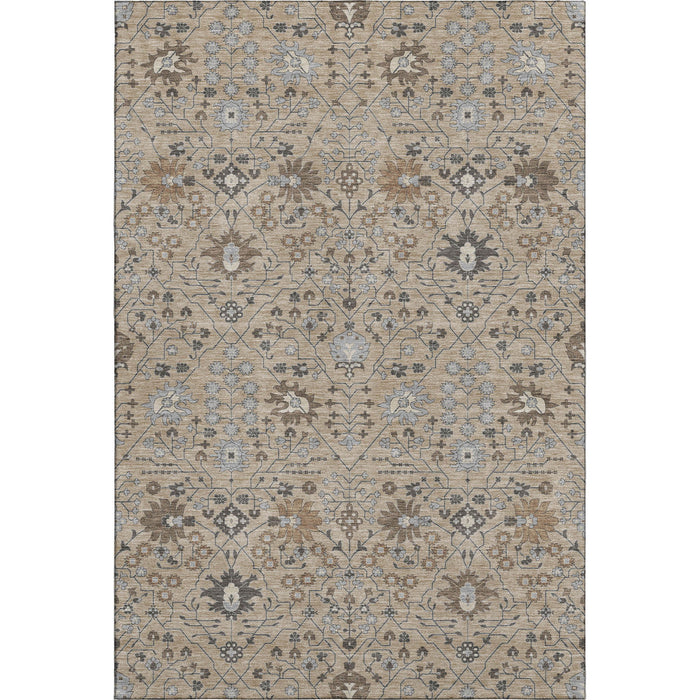 10' X 14' Oriental Washable Area Rug With UV Protection (679246) - Taupe / Gray / Brown