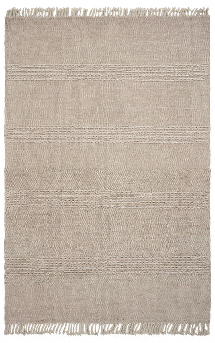 9' x 12' Wool Hand Woven Area Rug - Natural