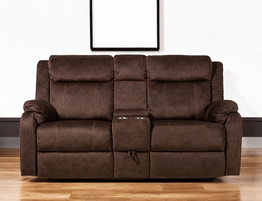 Manual Reclining Loveseat With Storage - Dark Brown