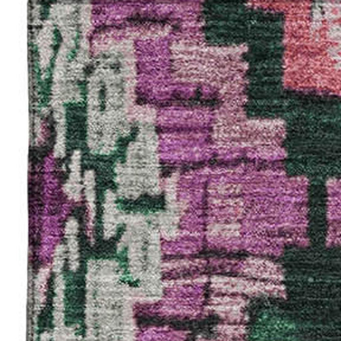10' X 14' Washable Area Rug With UV Protection (707101) - Blush / Green / Ivory