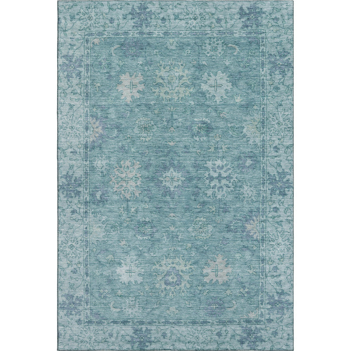 10' X 14' Oriental Washable Area Rug With UV Protection (716563) - Teal / Blue