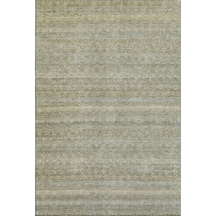 10' X 14' Striped Washable Area Rug With UV Protection (718025) - Linen / Beige
