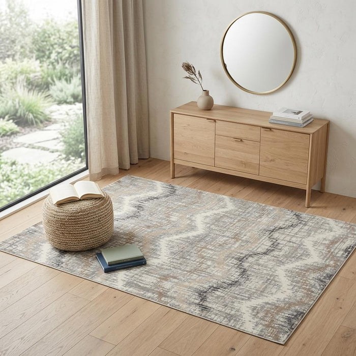 4' X 6' Chevron Area Rug (556207) - Gray