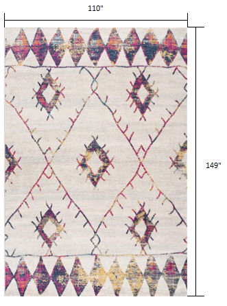 9' x 12' Damask Area Rug - Cream