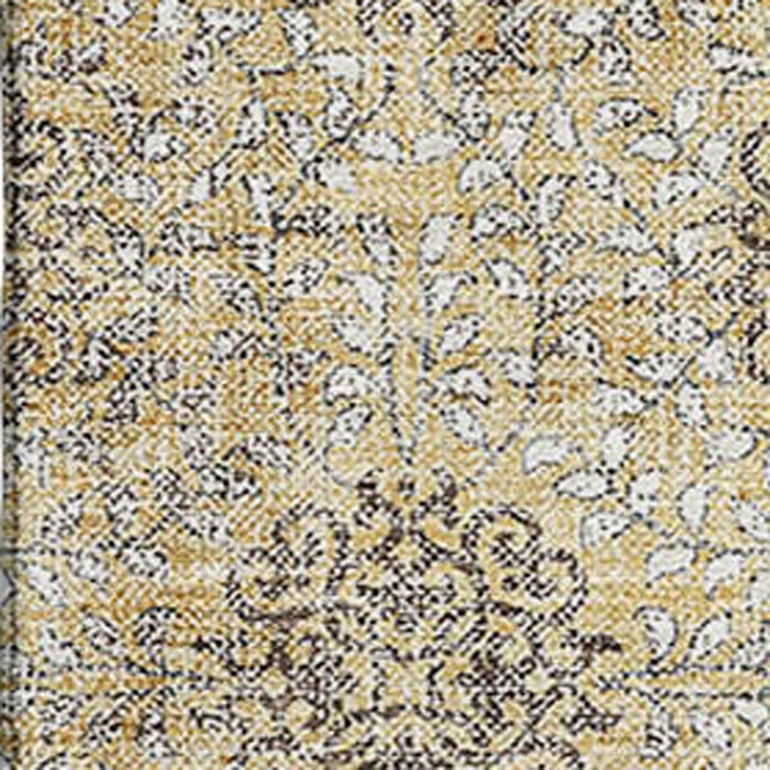 10' X 14' Damask Washable Area Rug With UV Protection (705977) - Gold / Taupe