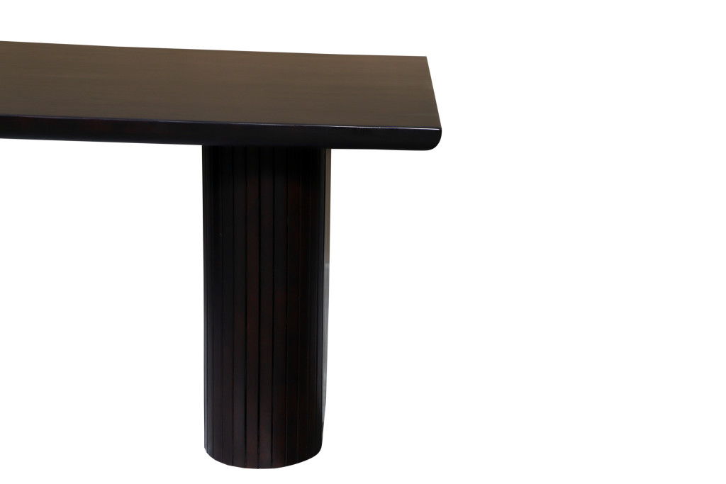 82" Wood Double Pedestal Base Dining Table - Dark Brown