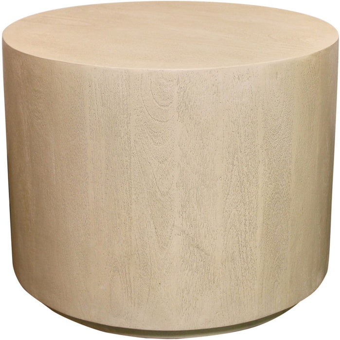 16" Distressed Solid Wood Round End Table - Natural