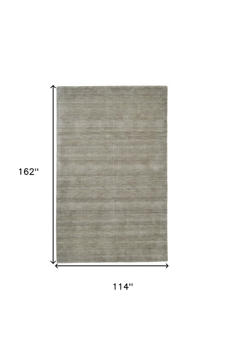 10' x 13' Wool Hand Woven Area Rug - Gray And Ivory
