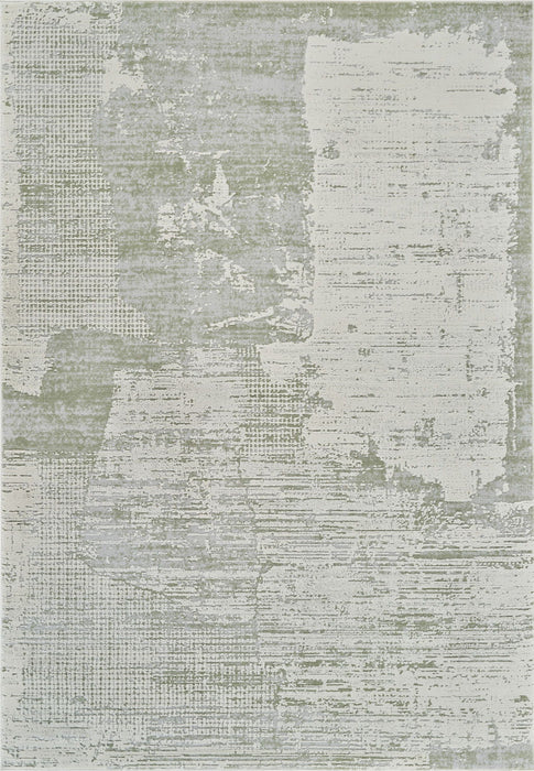 7.9' x 7.9' Abstract Distressed Area Rug - Beige And Green