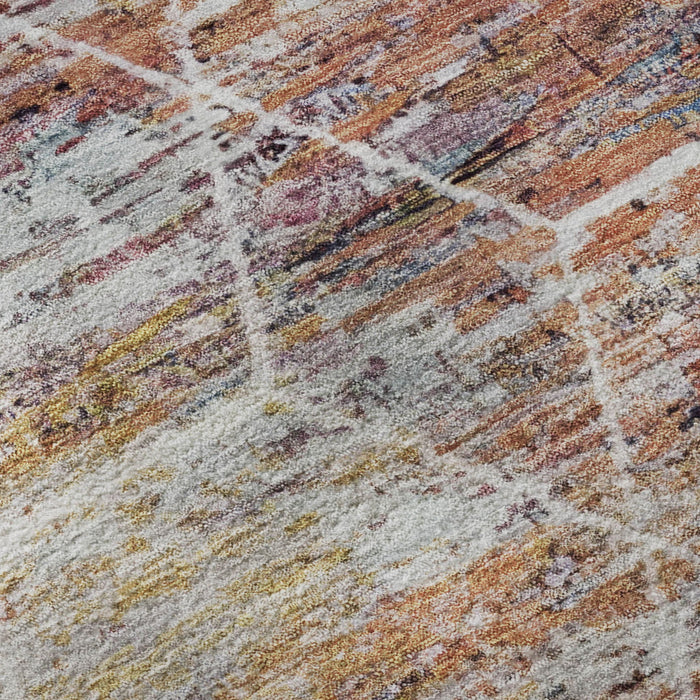 10' X 14' Geometric Washable Area Rug With UV Protection (699202) - Pink / Peach / Ivory