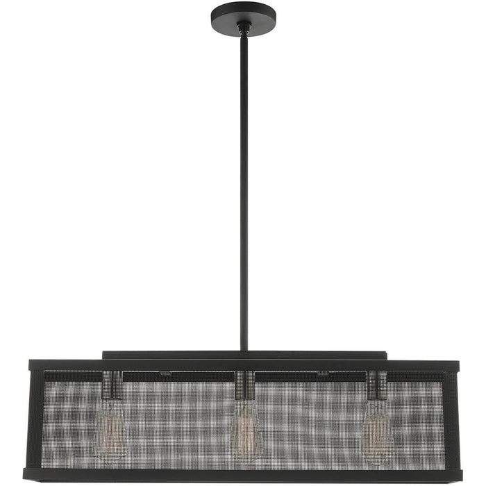 18'' Three Light Dimmable Chandelier With Shades - Black