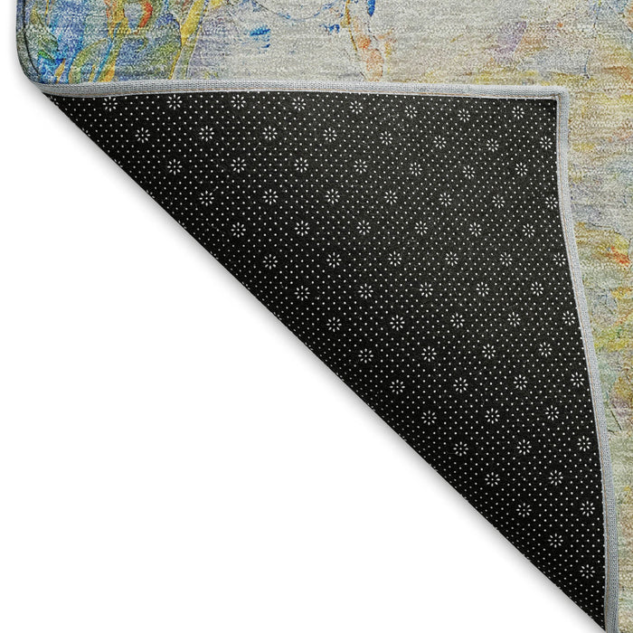 8' X 10' Animal Print Washable Area Rug With UV Protection - Blue