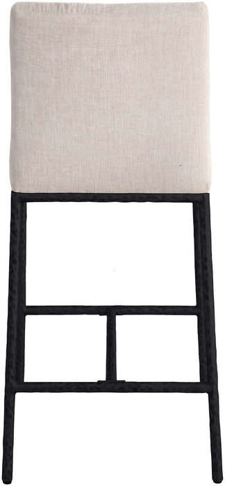 Reeves - Chenille Fabric Upholstered Counter Stool (Set of 2) - Black Base