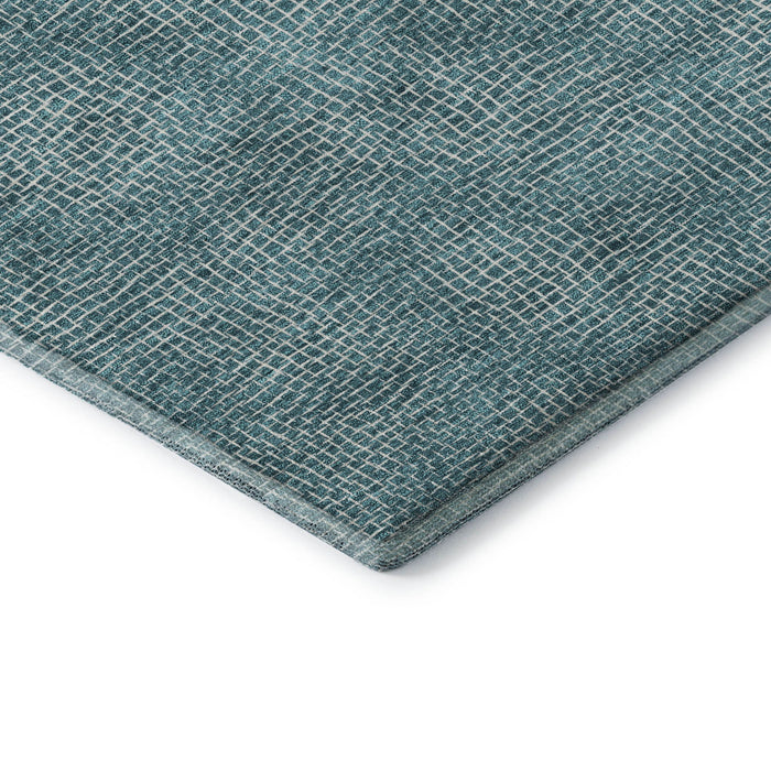10' X 14' Geometric Washable Area Rug With UV Protection (682883) - Teal / Ivory