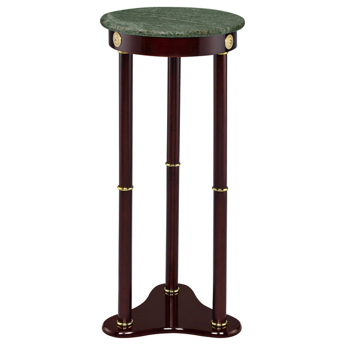 Edie Round Marble Top Plant Stand Merlot