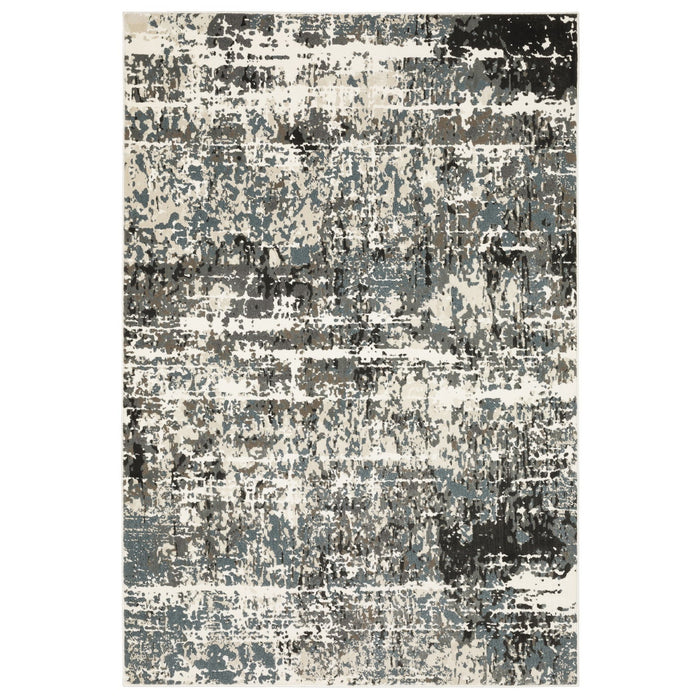 10' X 13' Abstract Area Rug - Ivory And Gray