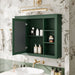 Giga wall-mounted medicine cabinet with mirror, featuring six open shelves and adjustable interior storage.
