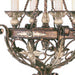 Bronze 29-inch four-light metal chandelier with cream shades and dimmable feature, ideal for modern home lighting.