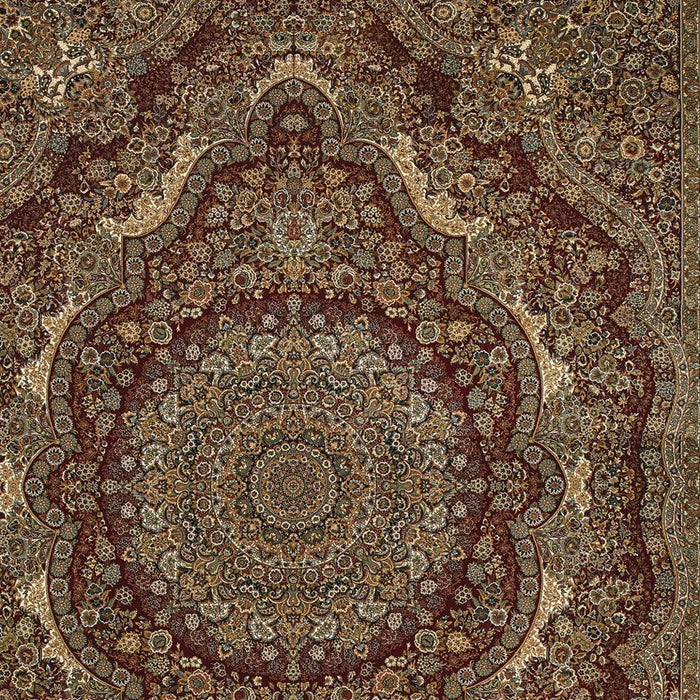 10' X 13' Medallion Area Rug With Fringe - Red And Gold