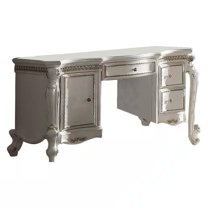 62" Wood Vanity Table With Three Drawers - Pearl