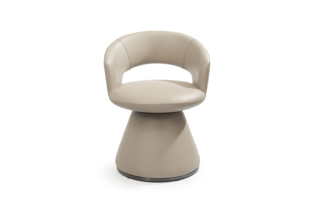 Faux Leather Steel Open Back Swivel Dining Arm Chair - Gray
