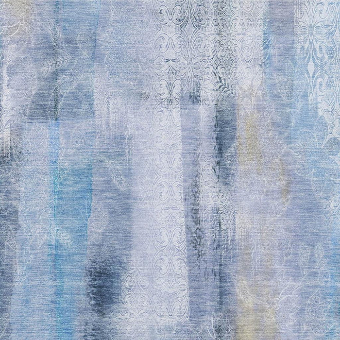 10' X 14' Abstract Washable Area Rug With UV Protection (648118) - Blue / Ivory
