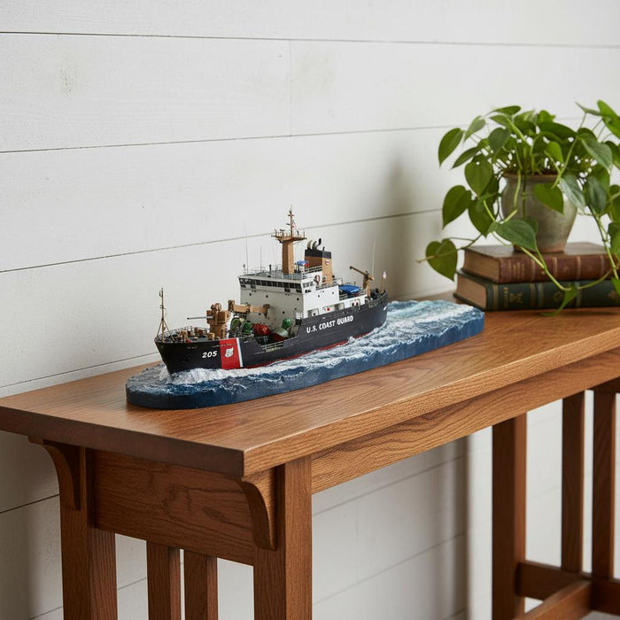 Hand Painted Model Boat (624551) - Black / White