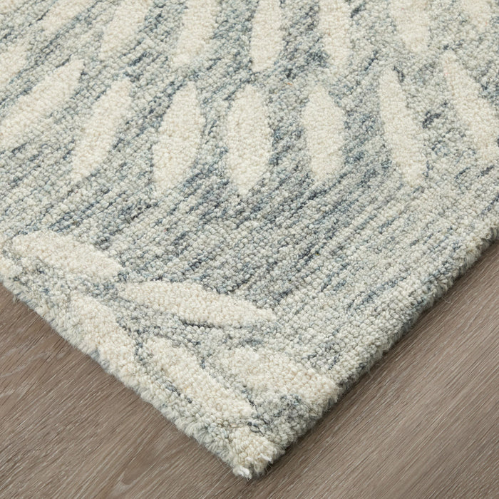 9' X 12' Wool Floral Hand Tufted Area Rug (722344) - Blue / Ivory