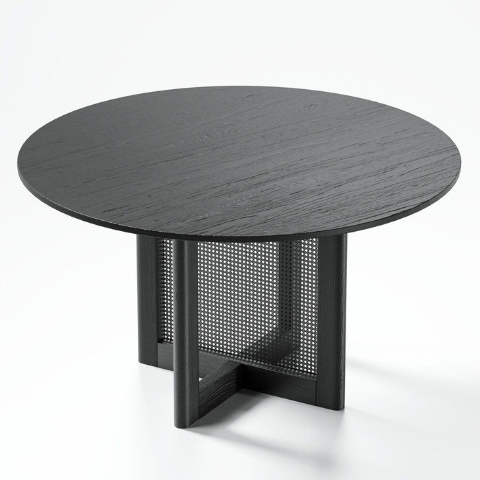 52" Solid Wood Rounded Bar Table - Black