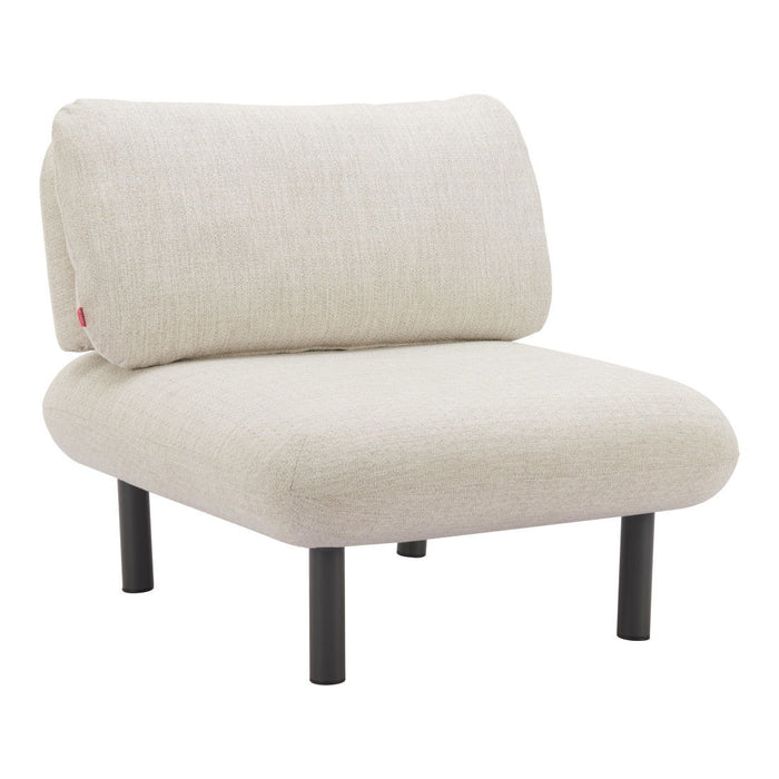33" Fabric Side Chair - Beige / Black