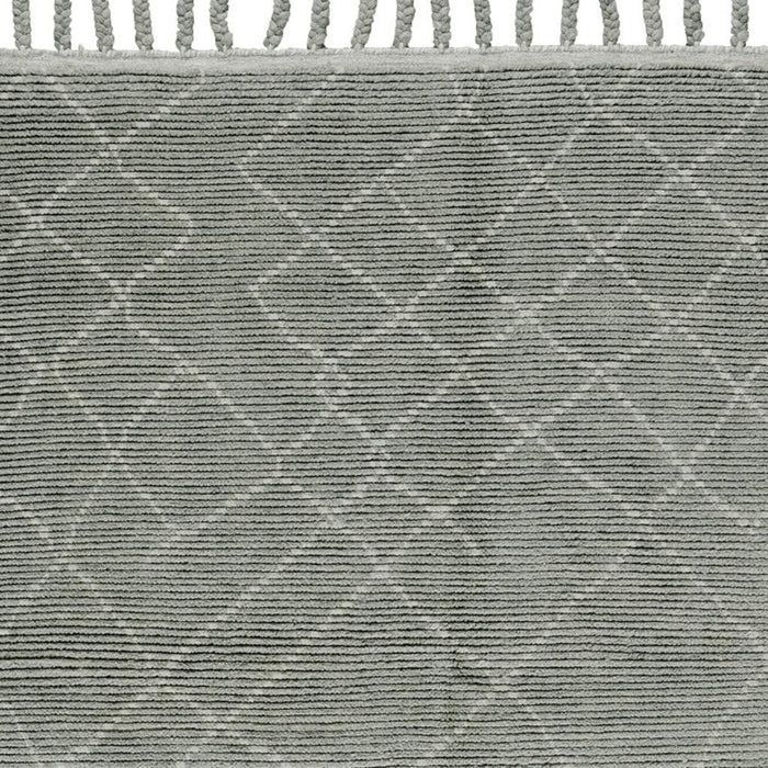 8' X 12' Wool Geometric Hand Knotted Area Rug (565758) - Green